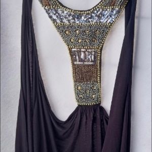 Piace Black Front Tie Up Top Size M